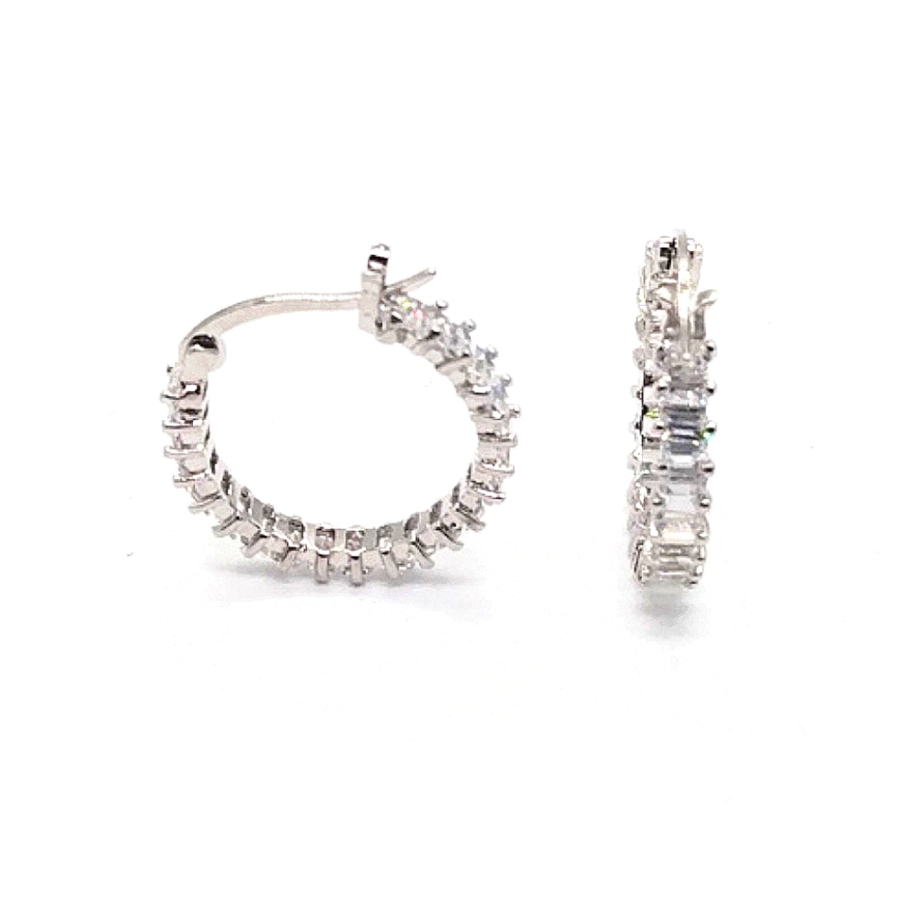 Made with Swarovski Crystals 3/4" Small Hoop Earrings - Picture 3 of 7